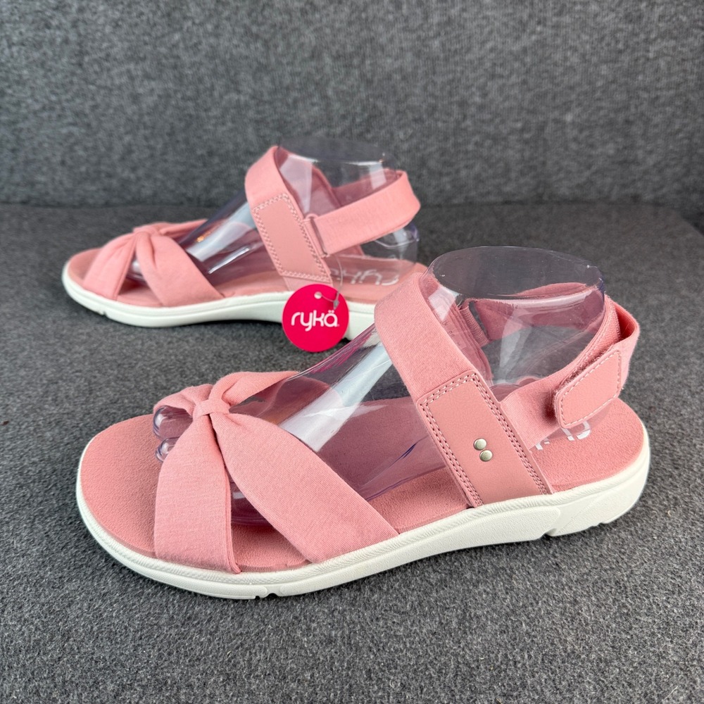 Ryka Mallorie Pink Fabric Sport Sandals Womens 9W Strappy Comfort Walking NWT